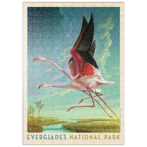 puzzleplate Everglades National Park: Flight Of The Flamingos, Vintage Poster 200 Puzzle