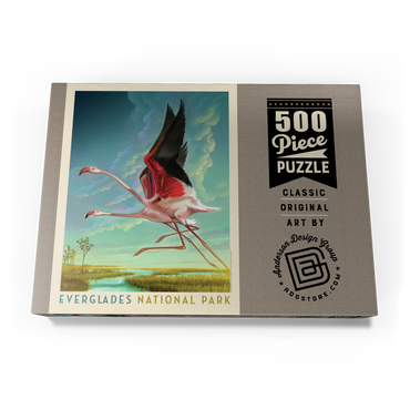 Everglades National Park: Flight Of The Flamingos, Vintage Poster 500 Puzzle Schachtel Ansicht3