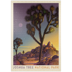 Darstellung des Puzzle-Motivs Joshua Tree National Park: Into The Evening, Vintage Poster – Puzzleteile: 1000