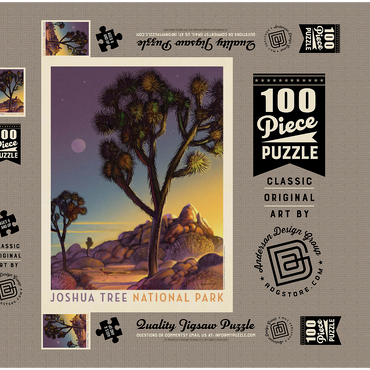 Joshua Tree National Park: Into The Evening, Vintage Poster 100 Puzzle Schachtel 3D Modell