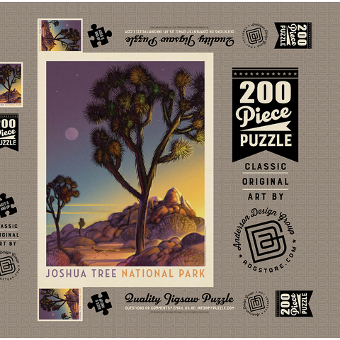 Joshua Tree National Park: Into The Evening, Vintage Poster 200 Puzzle Schachtel 3D Modell