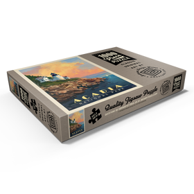 Darstellung des Puzzle Motivs Acadia National Park: Lighthouse, Vintage Poster - Puzzleteile: 1000