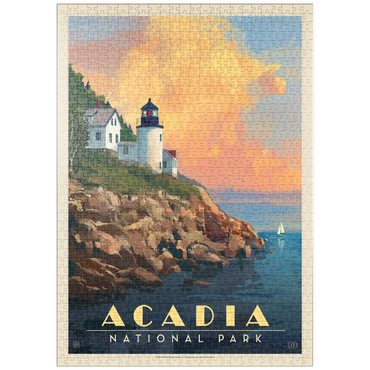 puzzleplate Acadia National Park: Lighthouse, Vintage Poster 1000 Puzzle
