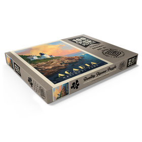 Darstellung des Puzzle Motivs Acadia National Park: Lighthouse, Vintage Poster - Puzzleteile: 100
