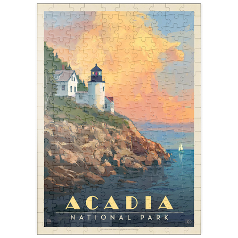 puzzleplate Acadia National Park: Lighthouse, Vintage Poster 200 Puzzle