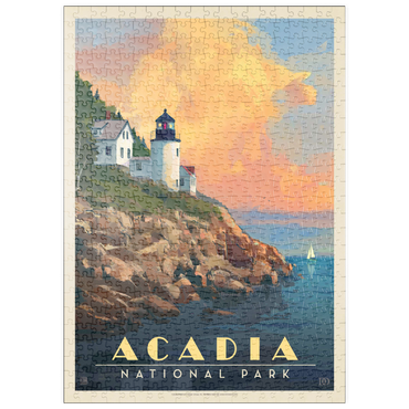 puzzleplate Acadia National Park: Lighthouse, Vintage Poster 500 Puzzle