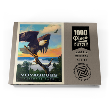 Voyageurs National Park: Bald Eagle, Vintage Poster 1000 Puzzle Schachtel Ansicht3