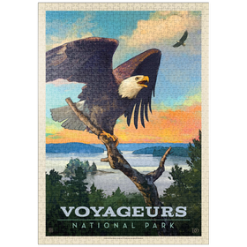 Darstellung des Puzzle-Motivs Voyageurs National Park: Bald Eagle, Vintage Poster – Puzzleteile: 1000