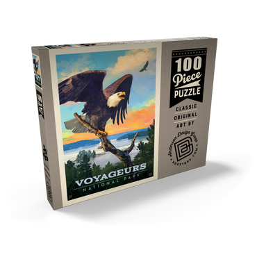 Voyageurs National Park: Bald Eagle, Vintage Poster 100 Puzzle Schachtel Ansicht2