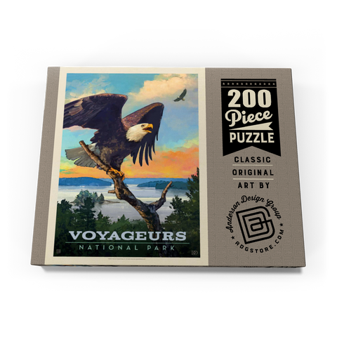 Voyageurs National Park: Bald Eagle, Vintage Poster 200 Puzzle Schachtel Ansicht3