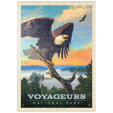 puzzleplate Voyageurs National Park: Bald Eagle, Vintage Poster 200 Puzzle