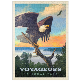 Darstellung des Puzzle-Motivs Voyageurs National Park: Bald Eagle, Vintage Poster – Puzzleteile: 500
