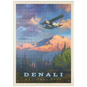 Darstellung des Puzzle Motivs Denali National Park: Back Country, Vintage Poster - Puzzleteile: 500