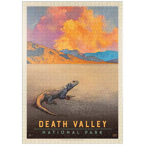 puzzleplate Death Valley National Park: Chuckwalla Lizard, Vintage Poster 1000 Puzzle