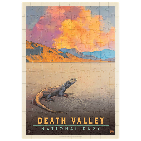 puzzleplate Death Valley National Park: Chuckwalla Lizard, Vintage Poster 100 Puzzle
