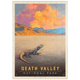 Darstellung des Puzzle Motivs Death Valley National Park: Chuckwalla Lizard, Vintage Poster - Puzzleteile: 100