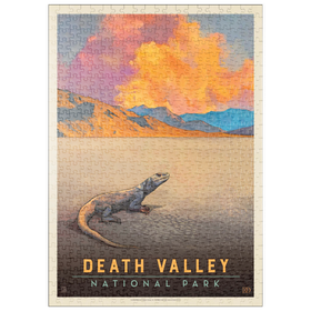 Darstellung des Puzzle-Motivs Death Valley National Park: Chuckwalla Lizard, Vintage Poster – Puzzleteile: 500