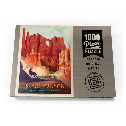 Bryce Canyon National Park: Mule Deer, Vintage Poster 1000 Puzzle Schachtel Ansicht3