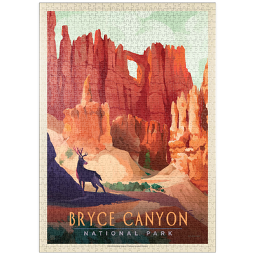 puzzleplate Bryce Canyon National Park: Mule Deer, Vintage Poster 1000 Puzzle