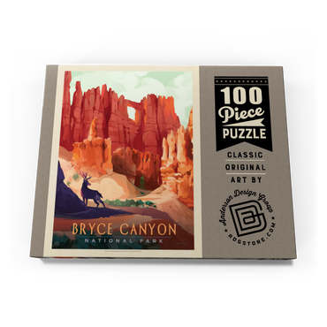 Bryce Canyon National Park: Mule Deer, Vintage Poster 100 Puzzle Schachtel Ansicht3