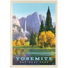Darstellung des Puzzle-Motivs Yosemite National Park: Golden Vista, Vintage Poster – Puzzleteile: 1000