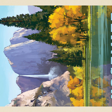 Yosemite National Park: Golden Vista, Vintage Poster 1000 Puzzle 3D Modell