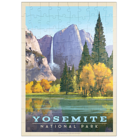 Darstellung des Puzzle Motivs Yosemite National Park: Golden Vista, Vintage Poster - Puzzleteile: 100