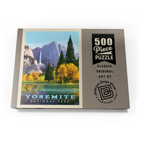 Yosemite National Park: Golden Vista, Vintage Poster 500 Puzzle Schachtel Ansicht3