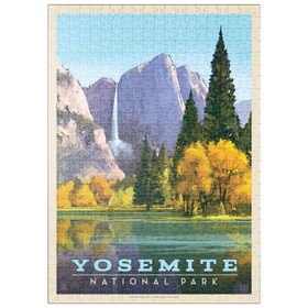Darstellung des Puzzle Motivs Yosemite National Park: Golden Vista, Vintage Poster - Puzzleteile: 500