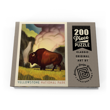 Yellowstone National Park: Art Deco Bison, Vintage Poster 200 Puzzle Schachtel Ansicht3