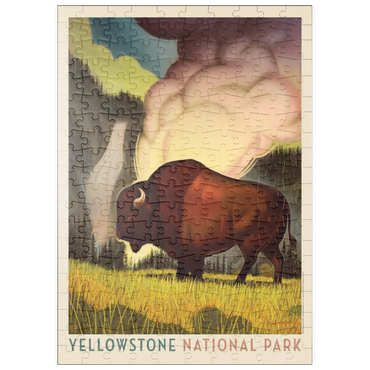 puzzleplate Yellowstone National Park: Art Deco Bison, Vintage Poster 200 Puzzle