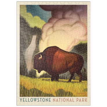 puzzleplate Yellowstone National Park: Art Deco Bison, Vintage Poster 500 Puzzle