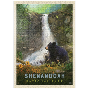 puzzleplate Shenandoah National Park: Bear Family, Vintage Poster 1000 Puzzle