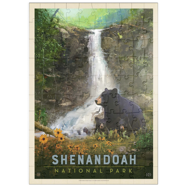 puzzleplate Shenandoah National Park: Bear Family, Vintage Poster 100 Puzzle