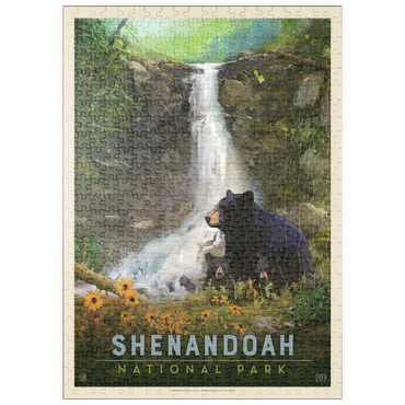 puzzleplate Shenandoah National Park: Bear Family, Vintage Poster 500 Puzzle