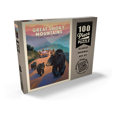 Great Smoky Mountains National Park: Bear Jam, Vintage Poster 100 Puzzle Schachtel Ansicht2