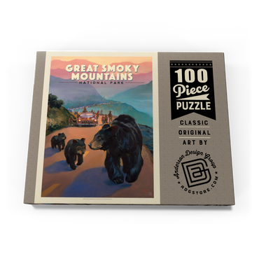 Great Smoky Mountains National Park: Bear Jam, Vintage Poster 100 Puzzle Schachtel Ansicht3