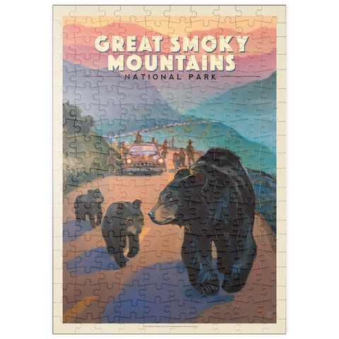puzzleplate Great Smoky Mountains National Park: Bear Jam, Vintage Poster 200 Puzzle