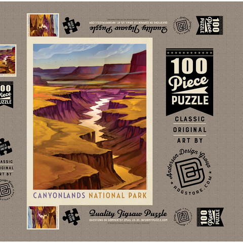 Canyonlands National Park: River View, Vintage Poster 100 Puzzle Schachtel 3D Modell
