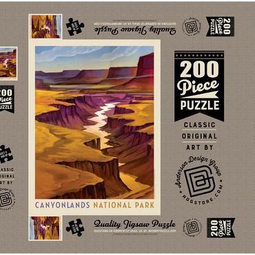 Canyonlands National Park: River View, Vintage Poster 200 Puzzle Schachtel 3D Modell