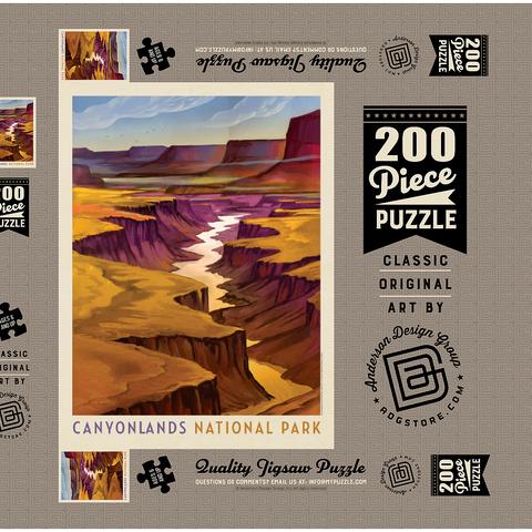 Canyonlands National Park: River View, Vintage Poster 200 Puzzle Schachtel 3D Modell
