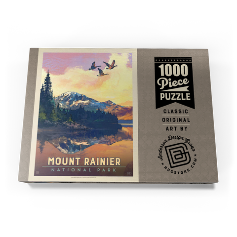 Mount Rainier National Park: Daybreak, Vintage Poster 1000 Puzzle Schachtel Ansicht3