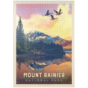 Darstellung des Puzzle-Motivs Mount Rainier National Park: Daybreak, Vintage Poster – Puzzleteile: 1000