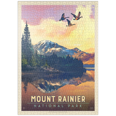 puzzleplate Mount Rainier National Park: Daybreak, Vintage Poster 1000 Puzzle