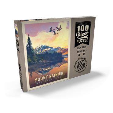 Mount Rainier National Park: Daybreak, Vintage Poster 100 Puzzle Schachtel Ansicht2