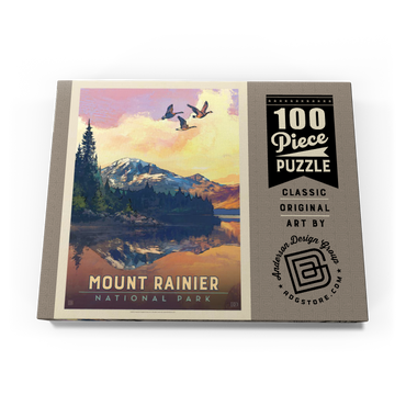 Mount Rainier National Park: Daybreak, Vintage Poster 100 Puzzle Schachtel Ansicht3