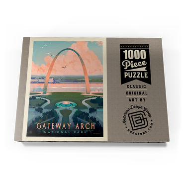 Gateway Arch National Park: Bird's-eye View, Vintage Poster 1000 Puzzle Schachtel Ansicht3