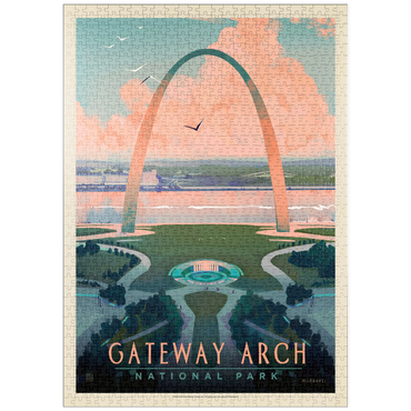 puzzleplate Gateway Arch National Park: Bird's-eye View, Vintage Poster 1000 Puzzle