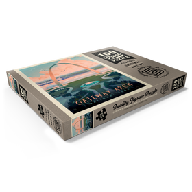 Darstellung des Puzzle Motivs Gateway Arch National Park: Bird's-eye View, Vintage Poster - Puzzleteile: 100