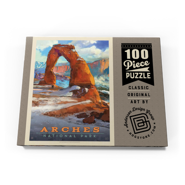 Arches National Park: Snowy Delicate Arch, Vintage Poster 100 Puzzle Schachtel Ansicht3